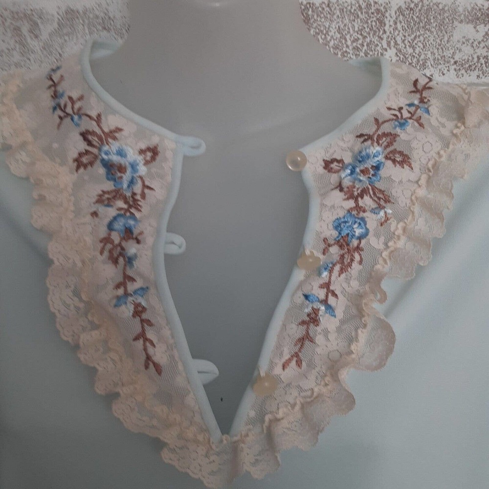 Vintage Gilrad Sheer Gown W/ Lace Embroidery sz S Modest Romantic